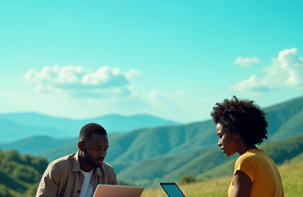 two people working on their devices